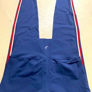 Zyia Active High Rise Navy Striped Leggings Size 2